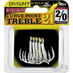 SHOUT CURVE POINT TREBLE HOOK 21