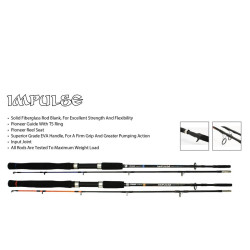 PIONEER IMPULSE BOAT ROD SPINNING SOLID 1.95M - 2.10M