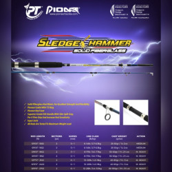 Pioneer Sledge Hammer Solid FG Spinning Rod 1.95M