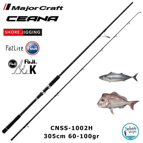 Major Craft Ceana Shore Jigging Series CNSS-1002H (Length: 3.05mt, Lure: 60-100gr)